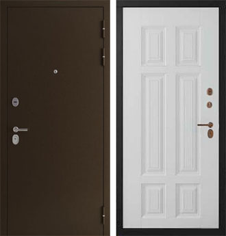 Входная металлическая дверь Спарта Квадро Белый матовый