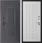 Металлическая входная дверь Берлин штамп 2 Квадро Белый матовый