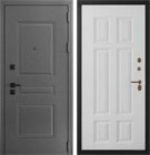 Металлическая входная дверь Берлин штамп 3 Квадро Белый матовый