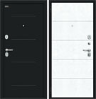 Металлическая входная дверь Граффити-1 Инсайд Букле черное / Snow Art