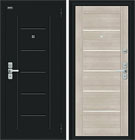 Металлическая входная дверь Райт Букле черное / Cappuccino Veralinga