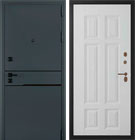 Металлическая входная дверь Сицилия Black Квадро Белый матовый
