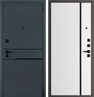 Металлическая входная дверь Сицилия Black Пиано Велюр белый