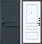 Металлическая входная дверь Сицилия Black QE 3 Велюр белый