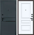 Металлическая входная дверь Сицилия Black QL 3 Велюр белый