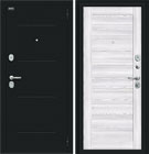 Металлическая входная дверь Сити Kale Букле черное / Riviera Ice
