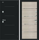 Металлическая входная дверь Thermo Лайн Букле черное / Cappuccino Veralinga